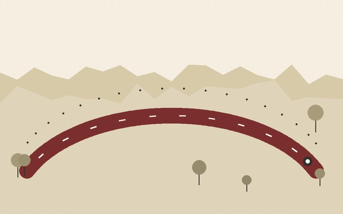 A car leaving at first light on an empty small road